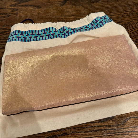 Tory Burch Miller Rose Gold Metallic Clutch - Picture 4 of 5